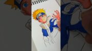 Drawing Naruto ✨Doms Brush pen ✨ #shorts #naruto #youtubeshorts