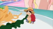 Luffy enjoys his food in front of Shirahoshi – One Piece English Sub [4K UHD]