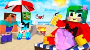 Monster School : Zombie x Squid Game HOT SUMMER LOVE STORY – Minecraft Animation