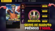 É AMANHÃ!! PARCERIA COM NARUTO, PEGUE AS SKINS? ANGELICAL 2EM1, BANDEIRÃO E MAIS NOVIDADES FREE FIRE