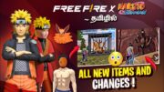 😍 Good News…💥 Naruto Collaboration All items Review and Game changes in Freefire 🤯😍 Full Details