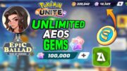 How to get unlimited Aeos Gems in Pokemon unite for Free by using Epic Ballad rise of heroes