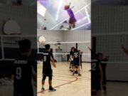 we tried a haikyuu slide attack in a game #volleyball #haikyuu #shorts #anime