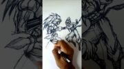 Speed Drawing Stick-man Gogeta vs Broly 😳🤯//#anime #drawing #shorts