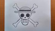 Comment dessiner le drapeau du chapeau de paille (One Piece)  facile  | Dessins au crayon d'anime