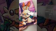 PINTANDO un 🔥POKÉMON🔥🐰en el LIENZO más PEQUEÑO del 🌍😱😱😱 #pokemon #arte