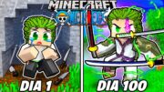 ¡Sobreviví 100 Días como ZORO en One Piece Minecraft!