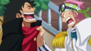 Luffy's reaction after Koby becomes an Admiral replacing Kizaru – One Piece