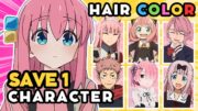 Save 1 ANIME CHARACTER for each HAIR COLOR 🎨🔥 | ANIME QUIZ