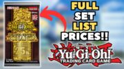 Yu-Gi-Oh! Quarter Century Bonanza | FULL SET LIST PRICES ARE INSANE!!!