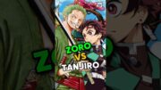 Zoro Lawan Tanjiro, Siapa Menang ❓ | One Piece #shorts