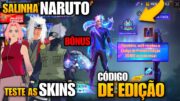 JOGUE COM AS SKINS DO NARUTO, BÔNUS DE DIAMANTE, CÓDIGO DE EDIÇÃO DE SKINS? NOVIDADES FREE FIRE