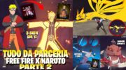 TUDO DA PARCERIA DO FREE FIRE COM NARUTO PARTE 2! SKIN DO NARUTO 3 EM 1, SUPER EMOTE E MUITO MAIS!!