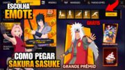 ESCOLHA SEU EMOTE DO NARUTO, SASUKE GRÁTIS, SAKURA EVENTO E SUPEREMOTE E MAIS NOVIDADES FREE FIRE!