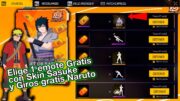 Elige 1 Emote Naruto y Sasuke Gratis por Intercambio Ticket Chakra naranja Giros Gratis ff latam