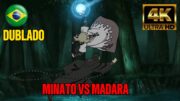 NARUTO SHIPPUDEN DUBLADO 🇧🇷 MINATO VS OBITO | O ATAQUE DA 9 CALDAS 60 FPS 4k