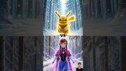 Pikachu Vs Elsa Frozen, Anna Frozen and Moana revenge battle #shorts