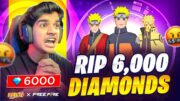 🤬 RIP 6,000 💎 DIAMONDS😱 | NARUTO BUNDLE SPINNING🔥| GIVEAWAY ??🎁| FREE FIRE IN TELUGU #dfg #freefire